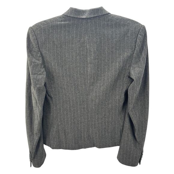 Ralph Lauren Black Label Blazer‎ 100% Merino Wool Pinstripe Women's Size 8 Gray - Picture 2 of 7